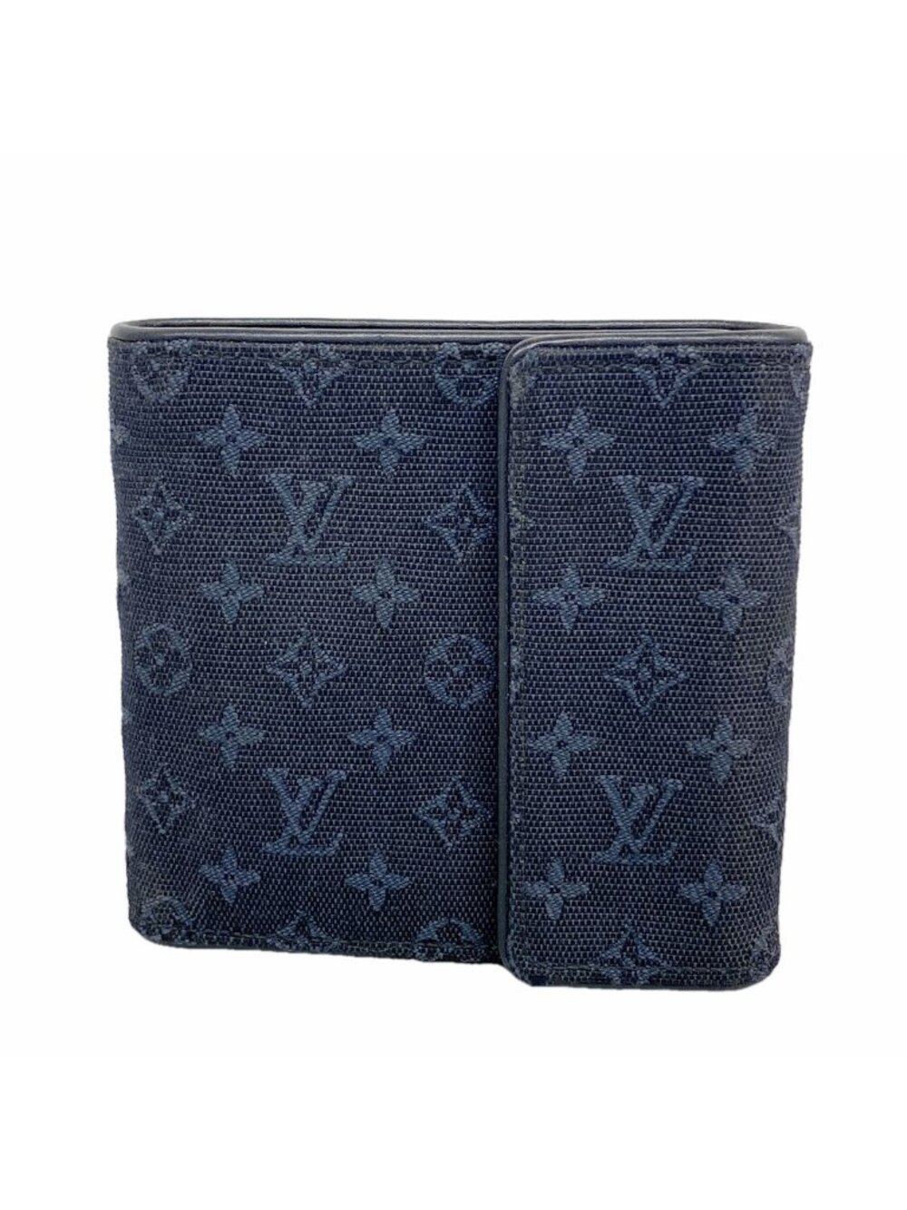 Louis Vuitton Trifold Wallet Monogram Mini Portefeuille Cartes Credit Monet Blue